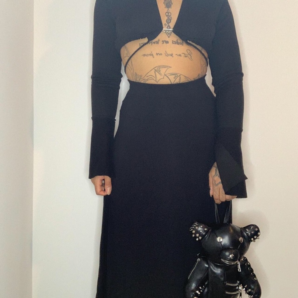 Black Y2K Maxi Skirt